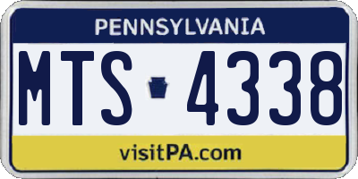 PA license plate MTS4338