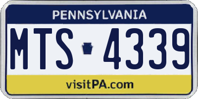PA license plate MTS4339