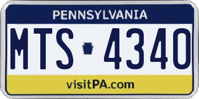 PA license plate MTS4340