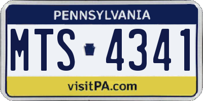 PA license plate MTS4341