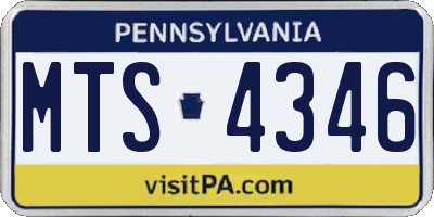 PA license plate MTS4346