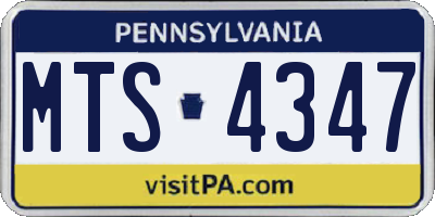 PA license plate MTS4347