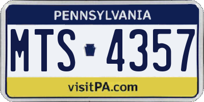 PA license plate MTS4357