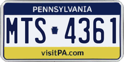 PA license plate MTS4361