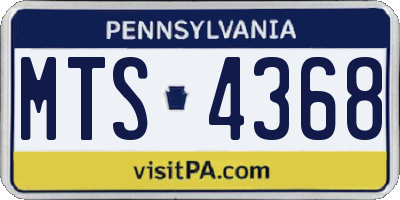 PA license plate MTS4368