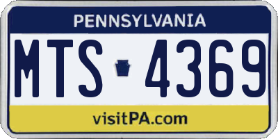 PA license plate MTS4369