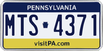 PA license plate MTS4371