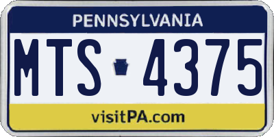 PA license plate MTS4375