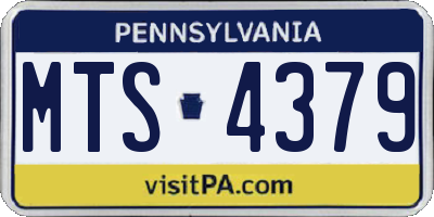 PA license plate MTS4379