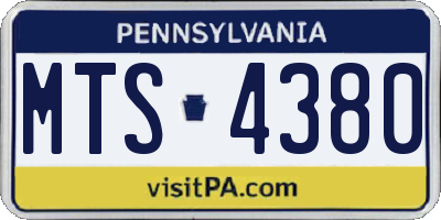 PA license plate MTS4380