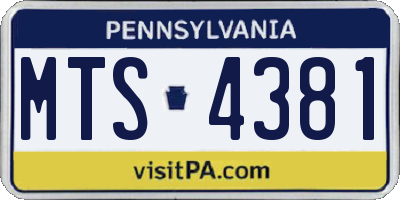 PA license plate MTS4381