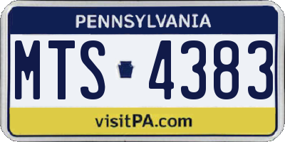 PA license plate MTS4383