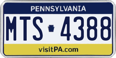 PA license plate MTS4388