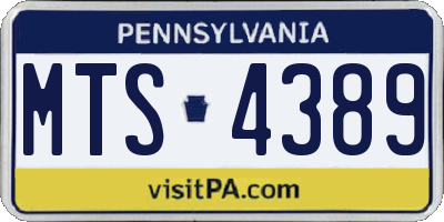 PA license plate MTS4389