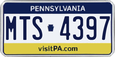 PA license plate MTS4397