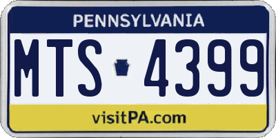 PA license plate MTS4399