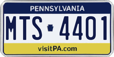 PA license plate MTS4401