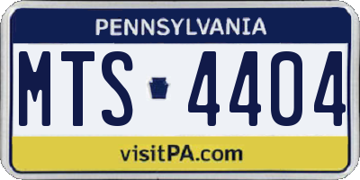 PA license plate MTS4404
