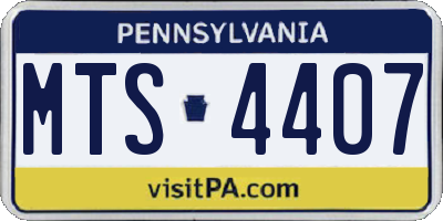 PA license plate MTS4407