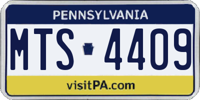 PA license plate MTS4409