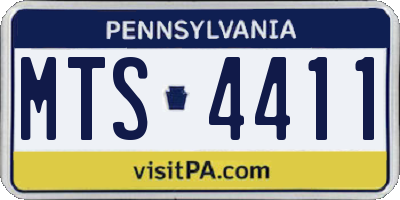 PA license plate MTS4411