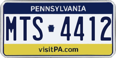 PA license plate MTS4412
