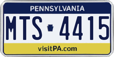 PA license plate MTS4415
