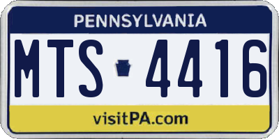 PA license plate MTS4416