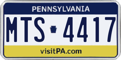 PA license plate MTS4417