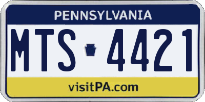 PA license plate MTS4421