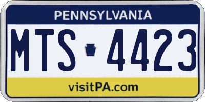 PA license plate MTS4423