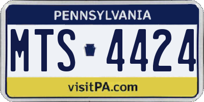 PA license plate MTS4424