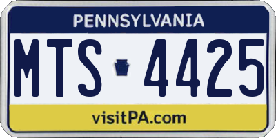 PA license plate MTS4425