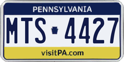 PA license plate MTS4427