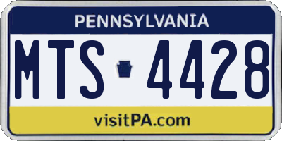 PA license plate MTS4428