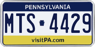 PA license plate MTS4429