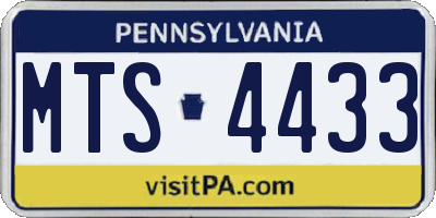 PA license plate MTS4433