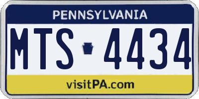 PA license plate MTS4434