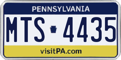 PA license plate MTS4435