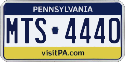 PA license plate MTS4440