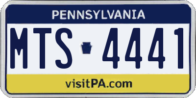 PA license plate MTS4441