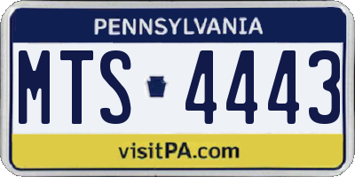 PA license plate MTS4443