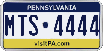 PA license plate MTS4444