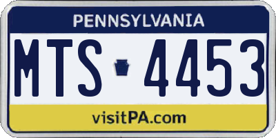 PA license plate MTS4453