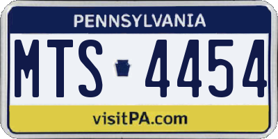 PA license plate MTS4454