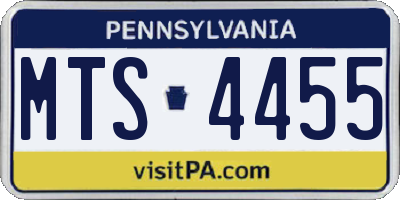 PA license plate MTS4455