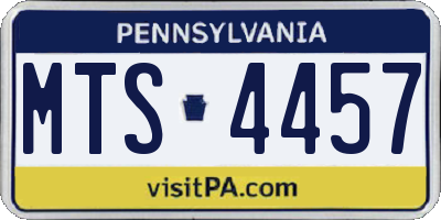 PA license plate MTS4457