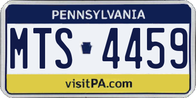 PA license plate MTS4459