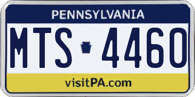 PA license plate MTS4460