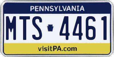 PA license plate MTS4461